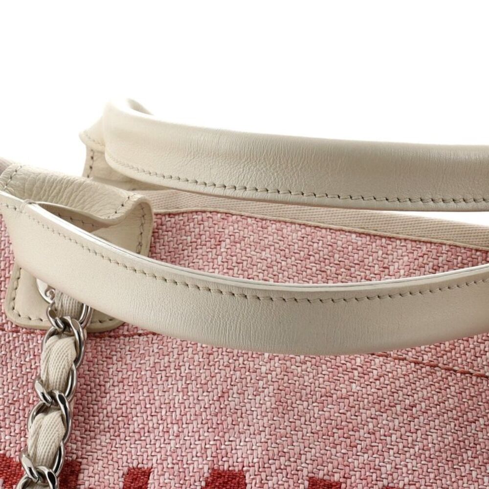 Chanel Deauville Tote Raffia Medium Pink - Picture 9 of 10